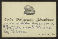 Cartão de visita da Direcção do Centro Democrático Alhandrense a Teófilo Braga