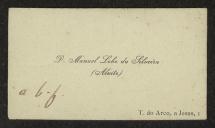 Cartão de visita de D. Manuel Lobo da Silveira a Teófilo Braga