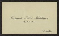 Cartão de visita de Eduardo Juliá Matinez a Teófilo Braga