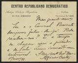 Cartão de visita do Centro Republicano Democrático