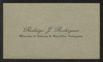 Cartão de visita de Rodrigo J. Rodrigues a Teófilo Braga