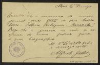 Bilhete-postal de Alfredo Gallus a Teófilo Braga