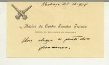 Cartão pessoal de Marino da Cunha Sanches Ferreira para Sidónio Bessa Pais