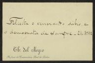 Cartão de visita de Ch. del Negro a Teófilo Braga