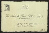 Cartão de visita de José Pinto de Sousa Lelo e Irmão a Teófilo Braga