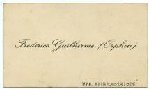 Cartão de visita de Frederico Guilherme
