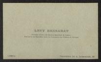 Cartão de visita de Levy Bensabat a Teófilo Braga