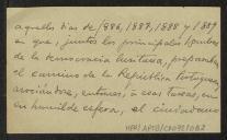 Cartão de visita de Adolfo Vaxquez-Gomex a Teófilo Braga