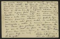 Bilhete-postal de Joaquim de Araújo a Teófilo Braga