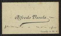 Cartão de visita de Alfredo Varela a Teófilo Braga