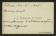 Cartão de visita de J. C. Rodrigues da Costa