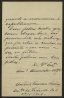 Carta de António Cardoso Pereira a Teófilo Braga