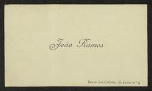 Cartão de visita de João Ramos a Teófilo Braga