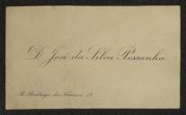 Cartão de visita de D. José da Silva Pessanha a Teófilo Braga