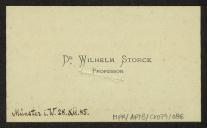 Cartão de visita de Wilhelm Storck a Teófilo Braga