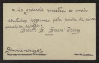 Cartão de visita de António A. Amaral Chaves a Teófilo Braga