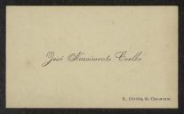 Cartão de visita de José Nascimento Coelho a Teófilo Braga