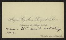 Cartão de visita de Augusto Cymbron Borges de Sousa a Teófilo Braga