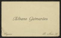 Cartão de visita de Albano Guimarães a Teófilo Braga