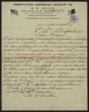 Carta de M. R. Mathias, da Portuguese American Realty Co., a Teófilo Braga
