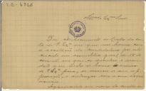 Carta de um elemento do Centro Republicano Federal de Ponta Delgada para Teófilo Braga