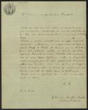 Carta de António Cabreira, Primeiro Secretário Perpétuo da Academia de Ciências de Portugal, a Teófilo Braga