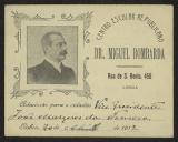 Cartão de João Marques da Fonseca, Vice-Presidente do Centro Escolar Republicano Dr. Miguel Bombarda, a Teófilo Braga