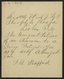 Carta de F. B Stafford a Teófilo Braga