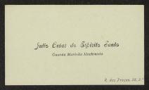 Cartão de visita de Júlio César do Espírito Santo a Teófilo Braga