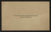 Cartão de visita de Francisco Maria Esteves Pereira a Teófilo Braga