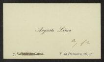Cartão de visita de Augusto Lima a Teófilo Braga