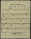 Carta de Joaquim Cardejo de Sousa Gonçalves, da Academia de Estudos Livres, a Teófilo Braga