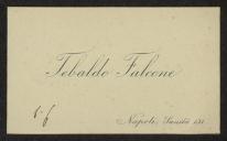 Cartão de visita de Tebaldo Falcone a Teófilo Braga