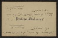 Cartão de visita de Herzlichen Gluckmunsch a Teófilo Braga
