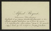 Cartão de visita de Alfred Boquet a Teófilo Braga