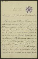 Carta de Constantino Vila Verde a Teófilo Braga