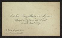 Cartão de visita de Carlos Magalhães de Azevedo a Teófilo Braga