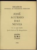 Idearium :  Antologia do Pensamento Português : José Acúrsio das Neves