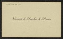 Cartão de visita de Visconde de Sanches de Baêma a Teófilo Braga
