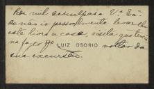 Cartão de visita de Luis Osório a Teófilo Braga