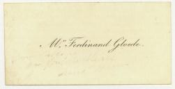 Cartão pessoal de M. Ferdinand Gloede