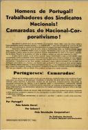 Homens de Portugal! Trabalhadores dos Sindicatos Nacionais! Camaradas do Nacional-Corporativismo!