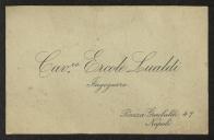 Cartão de visita de Ercole Lualdi a Teófilo Braga