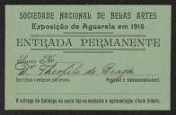 Bilhete de Admissão da Sociedade Nacional de Belas Artes a Teófilo Braga