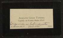 Cartão de visita de Augusto César Taveira a Teófilo Braga