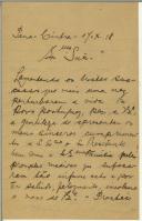 Carta de Augusto Carlos da Silva Cardoso (?) para Sidónio Pais