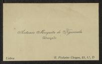 Cartão de visita de António Mesquita de Figueiredo a Teófilo Braga