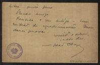 Bilhete-postal de João Chagas a Teófilo Braga