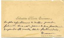 Cartão de visita de Sebastião Maria Quaresma