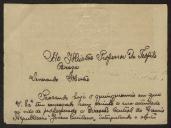 Cartão de visita da Direcção Central do Grémio Republicano "Jovens Lusitanos" a Teófilo Braga